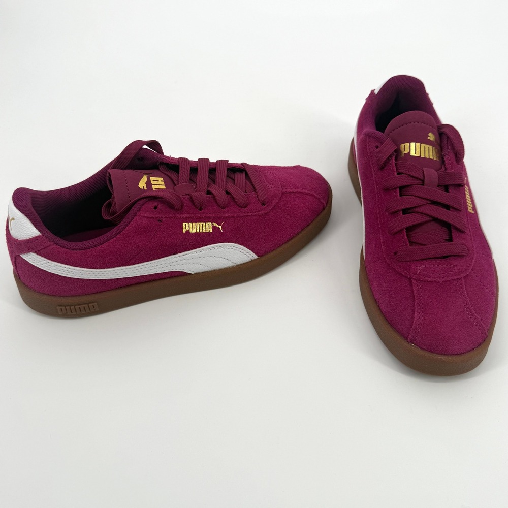 Puma Youth Club II Purple Suede Low Top Sneakers Gum Sole 398886-11 Size 5.5 NEW
